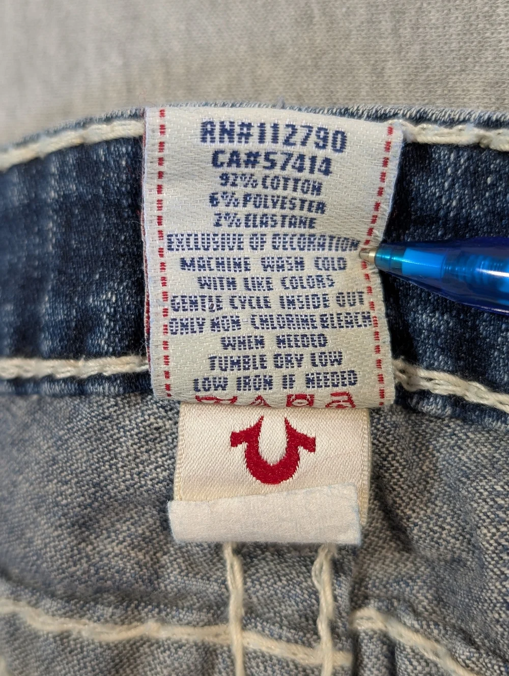 True Religion Billy Super T Jeans Women's 30 Blue Embroidered - Picture 10 of 14